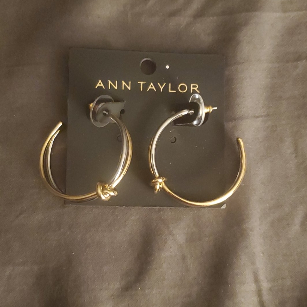 Ann Taylor gold/silver hoop earrings NWT